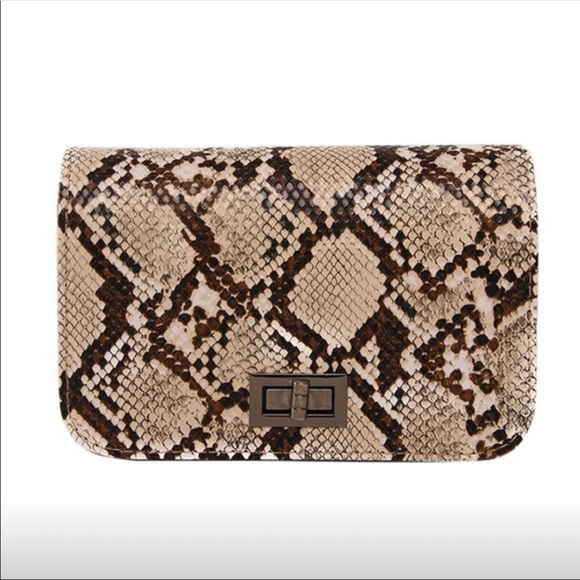 snake print chain bag